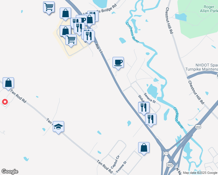 map of restaurants, bars, coffee shops, grocery stores, and more near 36 Farmington Road in Rochester