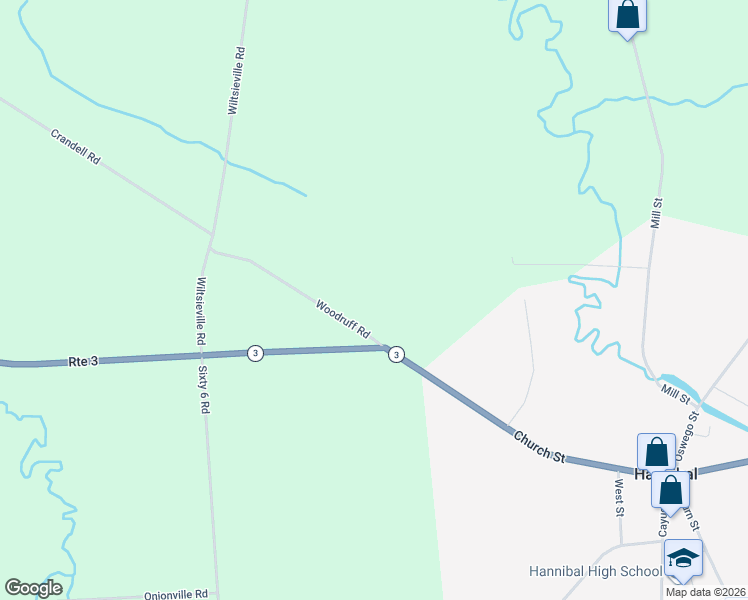 map of restaurants, bars, coffee shops, grocery stores, and more near 26 Woodruff Road in Hannibal