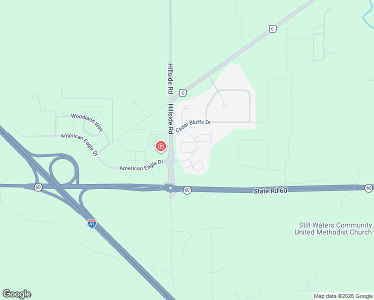 map of restaurants, bars, coffee shops, grocery stores, and more near 515 Cedar Bluffs Way in Slinger