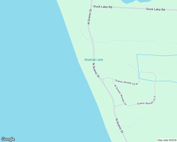 map of restaurants, bars, coffee shops, grocery stores, and more near 3815 North Scenic Drive in Muskegon