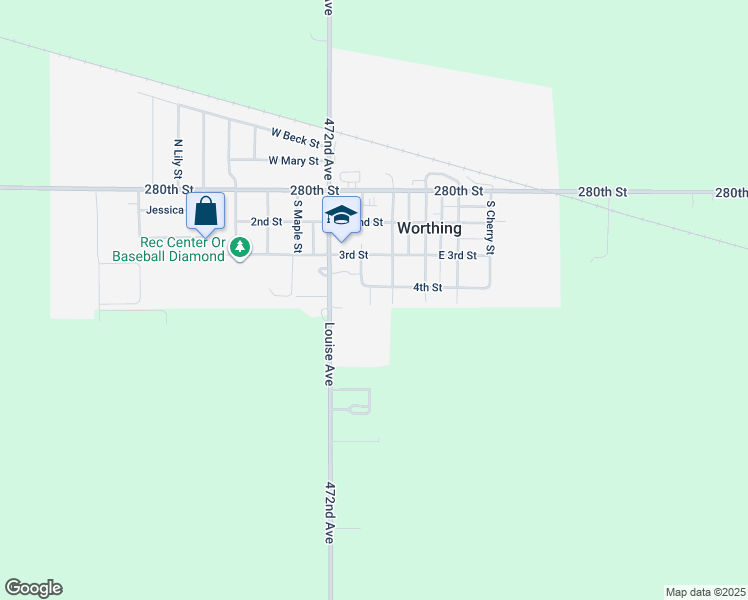 map of restaurants, bars, coffee shops, grocery stores, and more near 309 South Juniper Street in Worthing