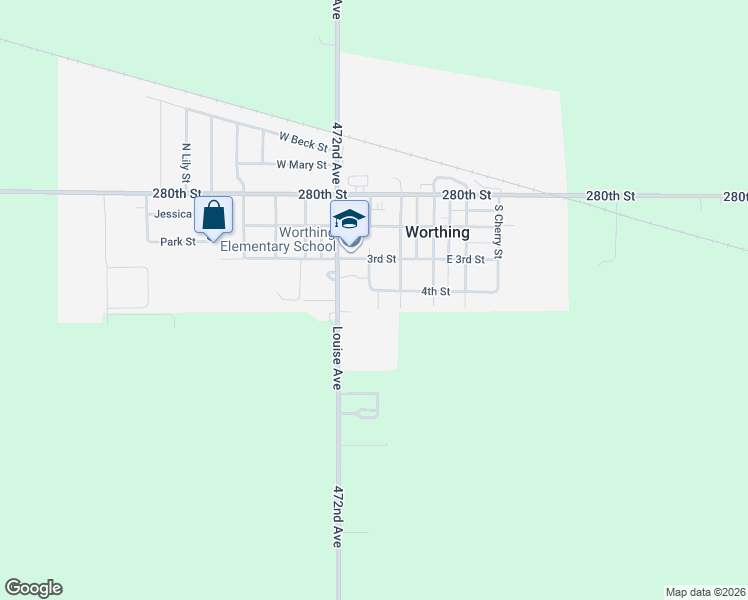 map of restaurants, bars, coffee shops, grocery stores, and more near 309 South Juniper Street in Worthing