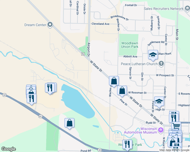 map of restaurants, bars, coffee shops, grocery stores, and more near 857 W State St in Hartford