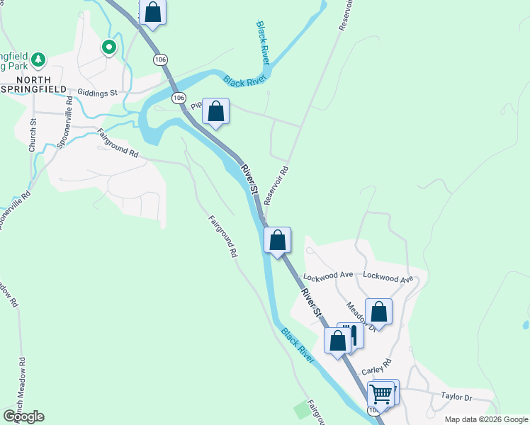 map of restaurants, bars, coffee shops, grocery stores, and more near 6 Reservoir Road in Springfield