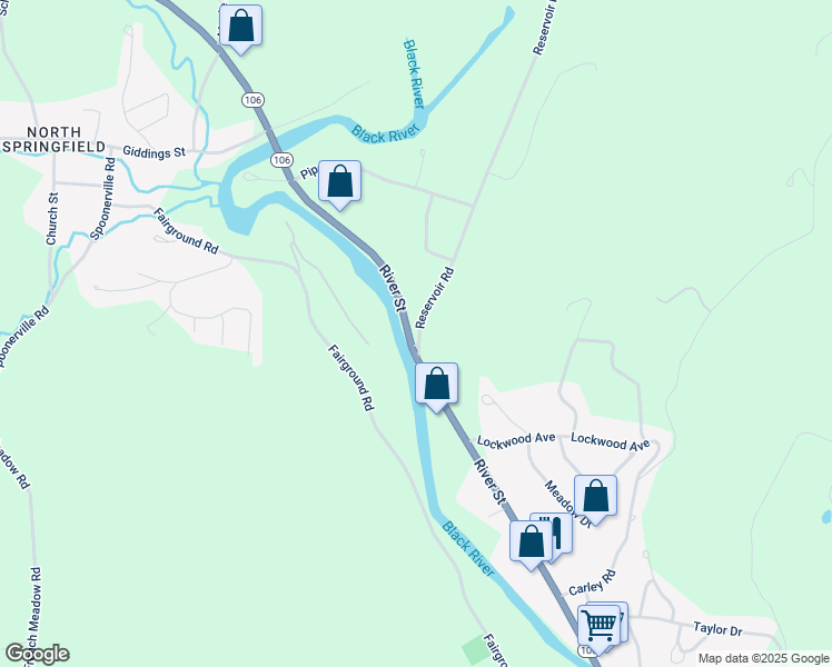 map of restaurants, bars, coffee shops, grocery stores, and more near 6B Reservoir Road in Springfield