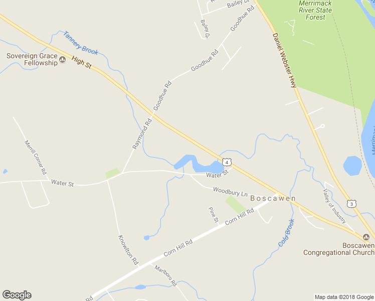 map of restaurants, bars, coffee shops, grocery stores, and more near 131 High Street in Boscawen