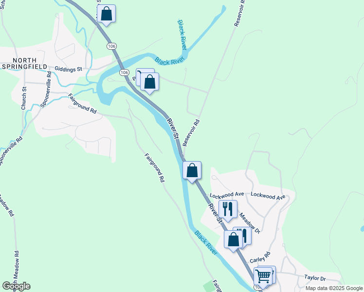 map of restaurants, bars, coffee shops, grocery stores, and more near 6B Reservoir Road in Springfield
