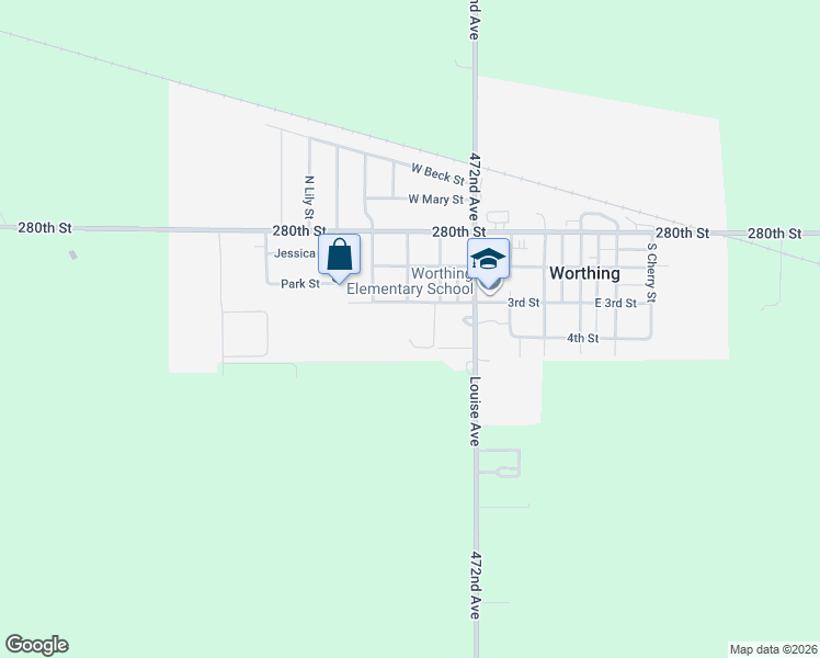 map of restaurants, bars, coffee shops, grocery stores, and more near 504 West 4th Street in Worthing