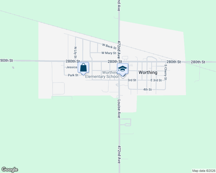 map of restaurants, bars, coffee shops, grocery stores, and more near 504 West 4th Street in Worthing