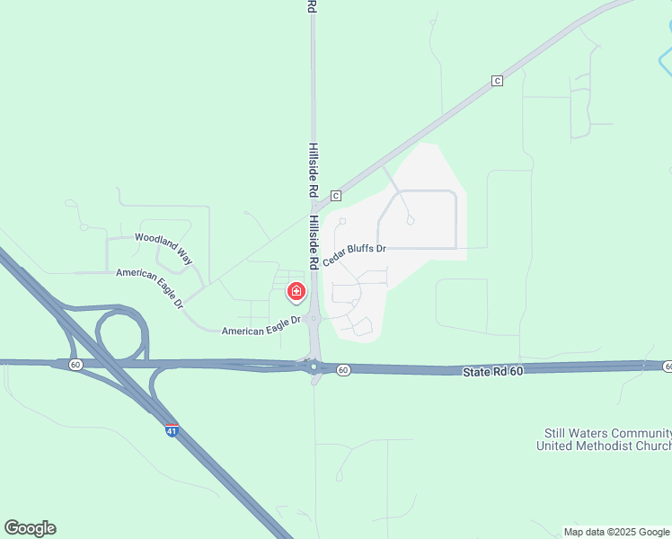 map of restaurants, bars, coffee shops, grocery stores, and more near 515 Cedar Bluffs Way in Slinger