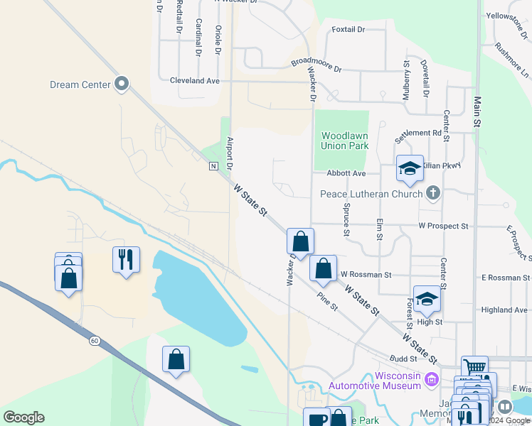 map of restaurants, bars, coffee shops, grocery stores, and more near 857 W State St in Hartford