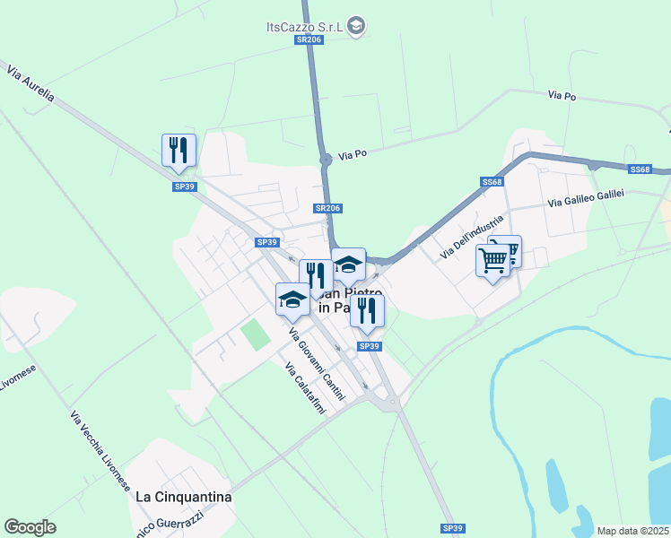 map of restaurants, bars, coffee shops, grocery stores, and more near 2 Per la Val di Cecina in Cecina