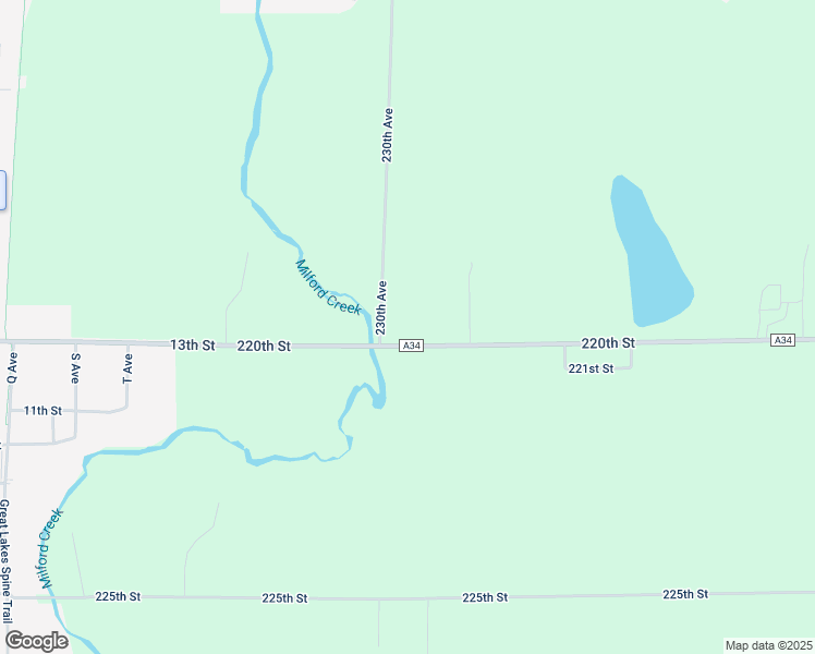 map of restaurants, bars, coffee shops, grocery stores, and more near 2158-2192 230th Avenue in Milford