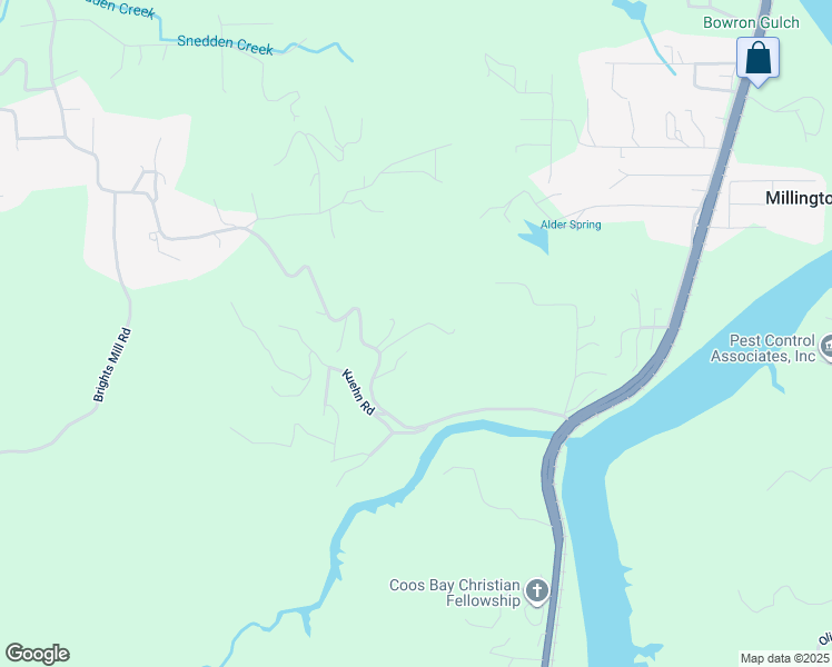 map of restaurants, bars, coffee shops, grocery stores, and more near 62905 Shinglehouse Road in Coos Bay