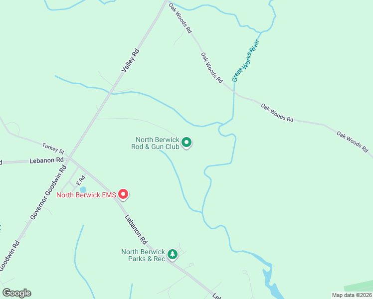 map of restaurants, bars, coffee shops, grocery stores, and more near 40 Butler Road in North Berwick