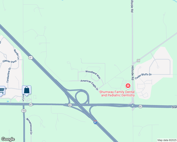 map of restaurants, bars, coffee shops, grocery stores, and more near 1720 Cedar Ridge Drive in Slinger