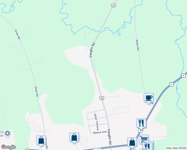 map of restaurants, bars, coffee shops, grocery stores, and more near 199 Vaughn Road in Hudson Falls