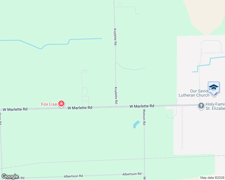 map of restaurants, bars, coffee shops, grocery stores, and more near 2974-2998 Koylette Road in Marlette