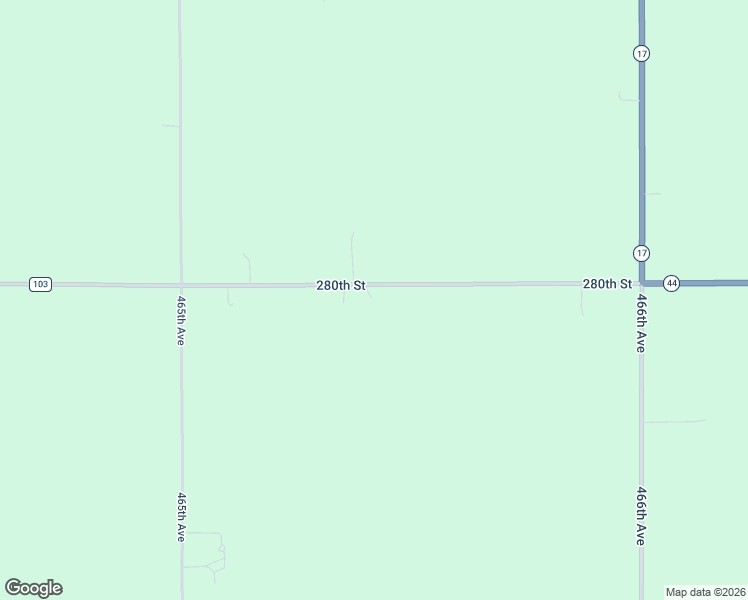 map of restaurants, bars, coffee shops, grocery stores, and more near 46539 280th Street in Lennox