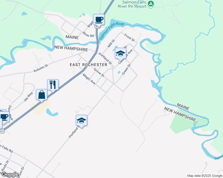 map of restaurants, bars, coffee shops, grocery stores, and more near 853 Portland Street in Rochester