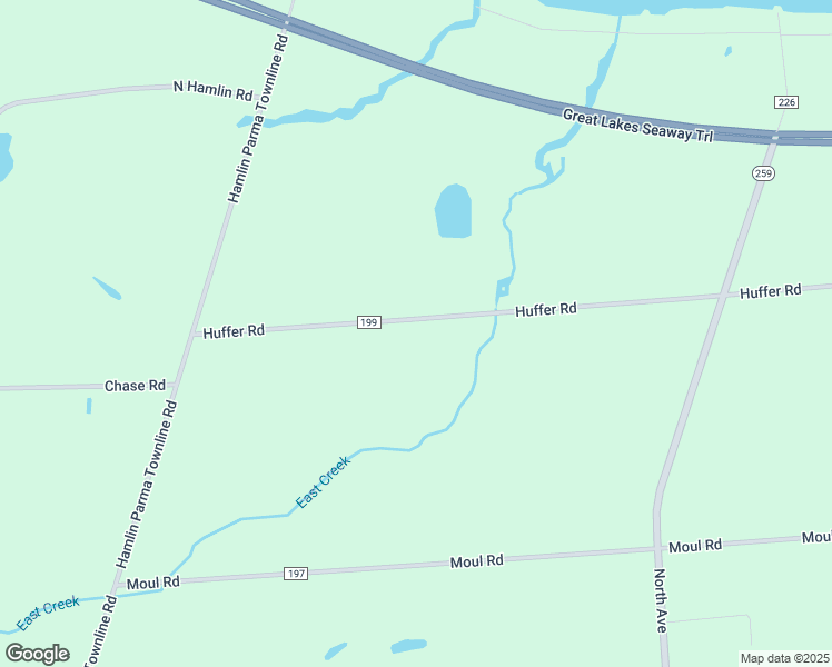 map of restaurants, bars, coffee shops, grocery stores, and more near 439 Huffer Road in Hilton
