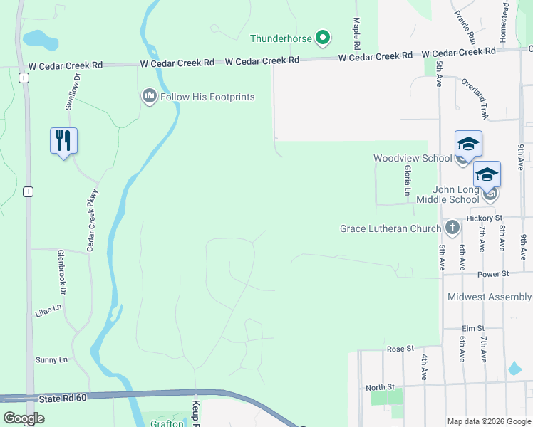 map of restaurants, bars, coffee shops, grocery stores, and more near in Ozaukee County