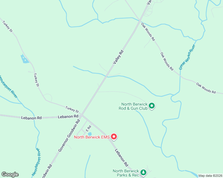 map of restaurants, bars, coffee shops, grocery stores, and more near 40 Butler Road in North Berwick