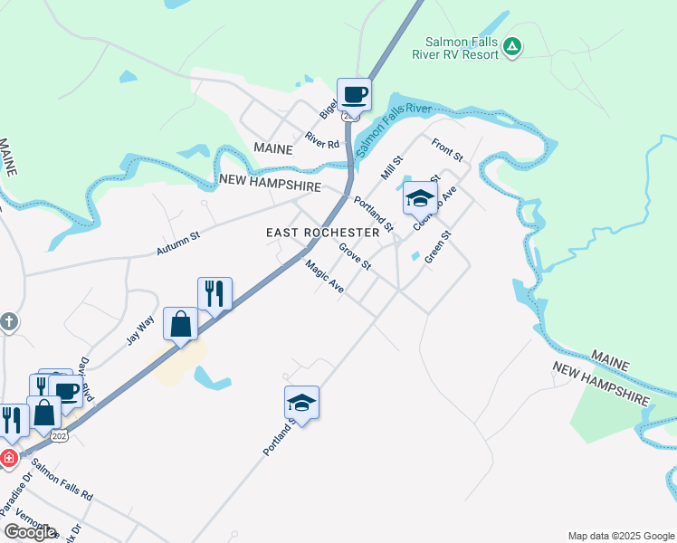 map of restaurants, bars, coffee shops, grocery stores, and more near 11 Hickey Street in Rochester