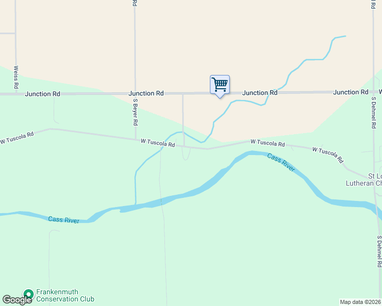 map of restaurants, bars, coffee shops, grocery stores, and more near 9250 West Tuscola Road in Frankenmuth