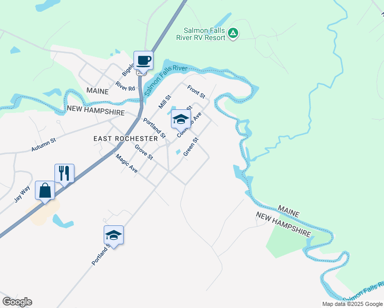 map of restaurants, bars, coffee shops, grocery stores, and more near 9 Green Street in Rochester