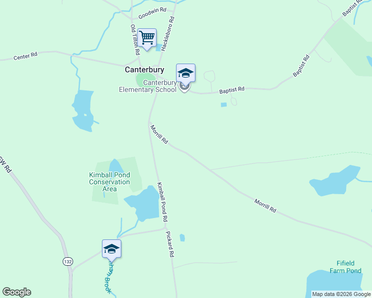 map of restaurants, bars, coffee shops, grocery stores, and more near 24 Morrill Road in Canterbury