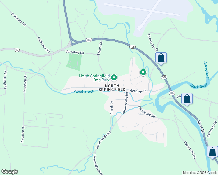 map of restaurants, bars, coffee shops, grocery stores, and more near 1 School Street in Springfield
