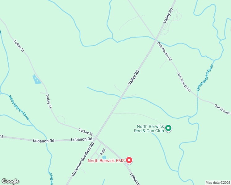 map of restaurants, bars, coffee shops, grocery stores, and more near 74 Valley Road in North Berwick