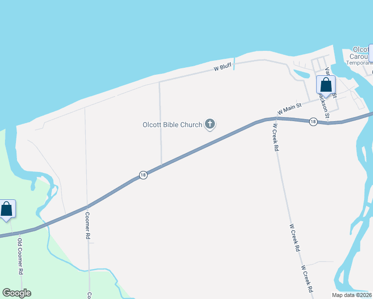 map of restaurants, bars, coffee shops, grocery stores, and more near 5611 West Lake Road in Burt