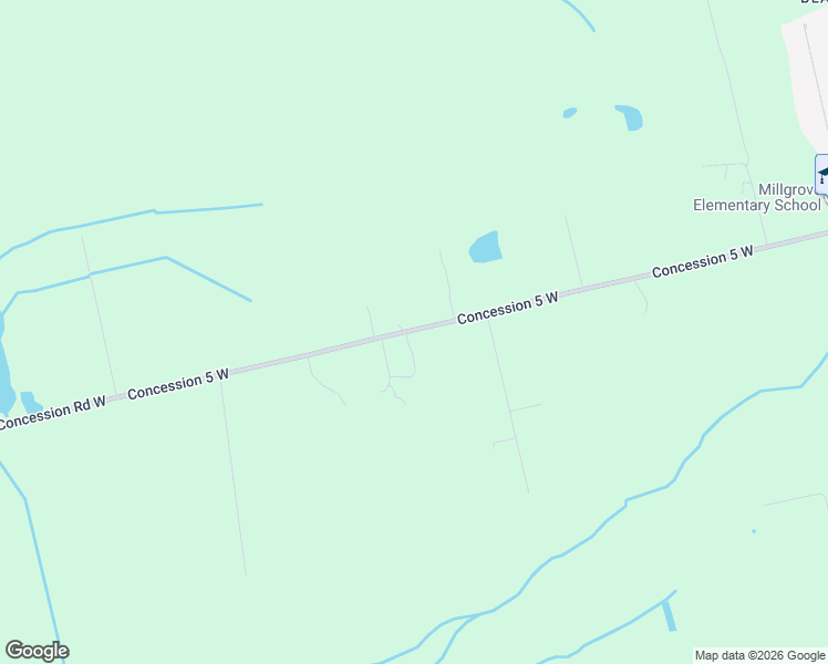 map of restaurants, bars, coffee shops, grocery stores, and more near 514 Concession 5 West in Hamilton