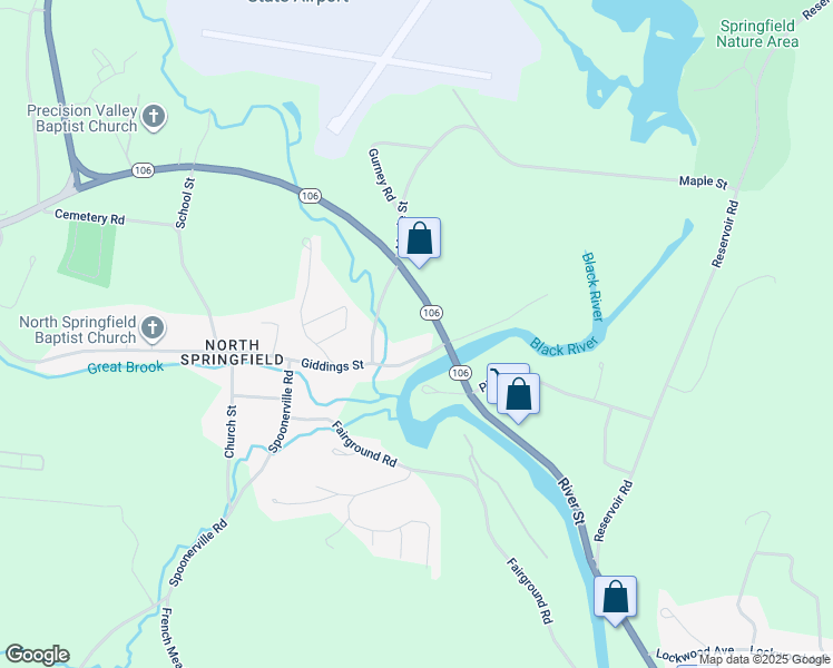 map of restaurants, bars, coffee shops, grocery stores, and more near 8 Mill Road in Springfield