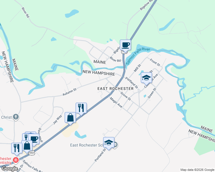 map of restaurants, bars, coffee shops, grocery stores, and more near 8 Trestle Road in Rochester