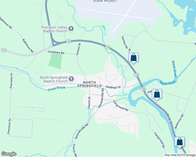map of restaurants, bars, coffee shops, grocery stores, and more near 15 Martin Court in Springfield