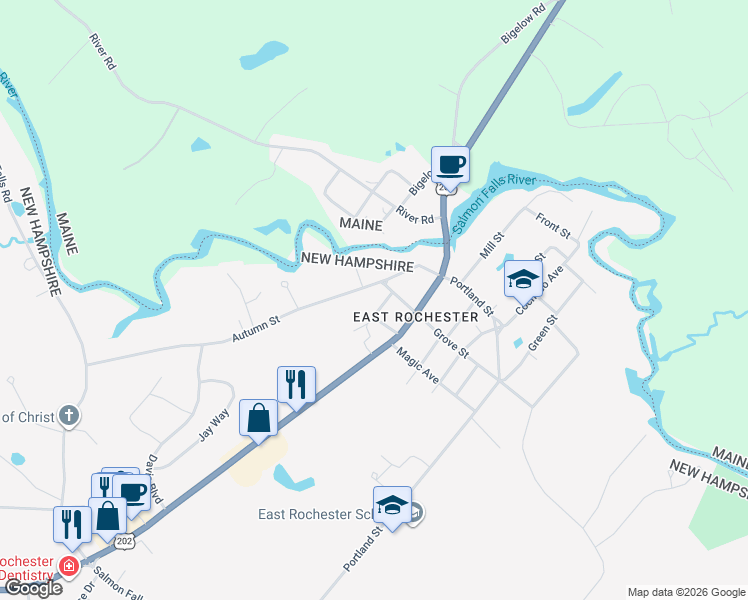 map of restaurants, bars, coffee shops, grocery stores, and more near 8 Trestle Road in Rochester