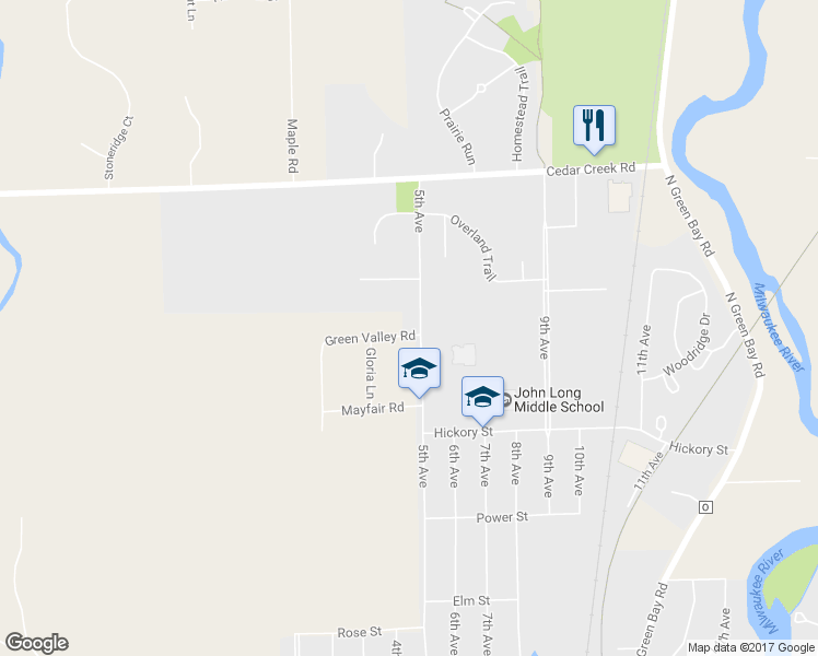 map of restaurants, bars, coffee shops, grocery stores, and more near 593 5th Avenue in Grafton