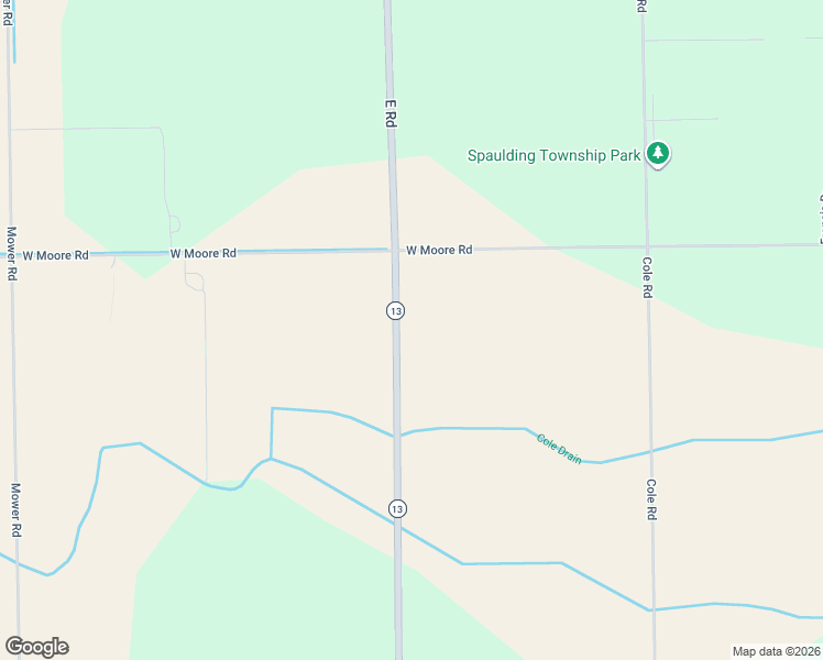 map of restaurants, bars, coffee shops, grocery stores, and more near 6165 East Road in Saginaw