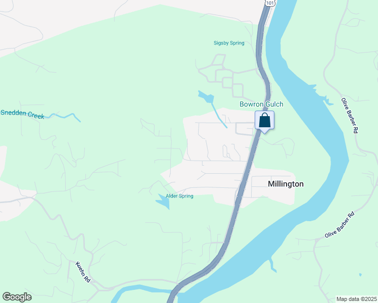 map of restaurants, bars, coffee shops, grocery stores, and more near 93593 McKenna Lane in Coos Bay