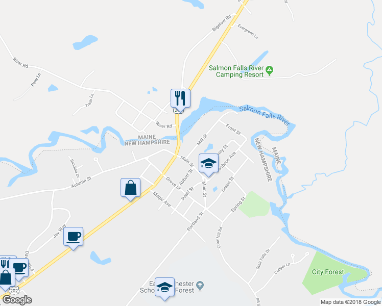 map of restaurants, bars, coffee shops, grocery stores, and more near 5 Mill Street in Rochester