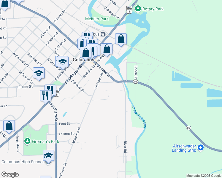 map of restaurants, bars, coffee shops, grocery stores, and more near 108 Dawn Ct in Columbus