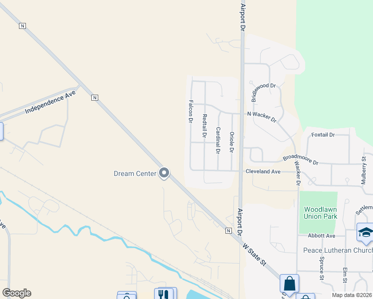 map of restaurants, bars, coffee shops, grocery stores, and more near 1533 Falcon Drive in Hartford