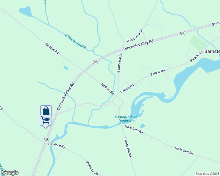 map of restaurants, bars, coffee shops, grocery stores, and more near 15 Garland Road in Barnstead