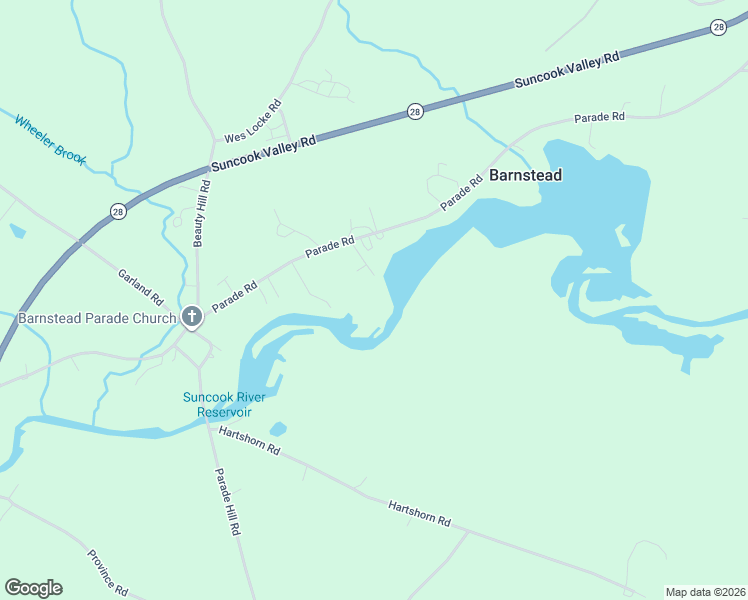 map of restaurants, bars, coffee shops, grocery stores, and more near 242 Parade Road in Barnstead