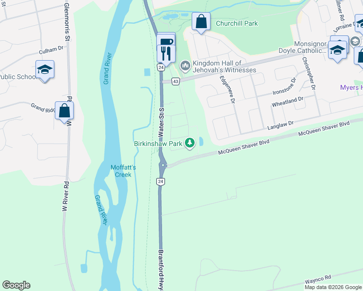 map of restaurants, bars, coffee shops, grocery stores, and more near 148 Birkinshaw Road in Cambridge