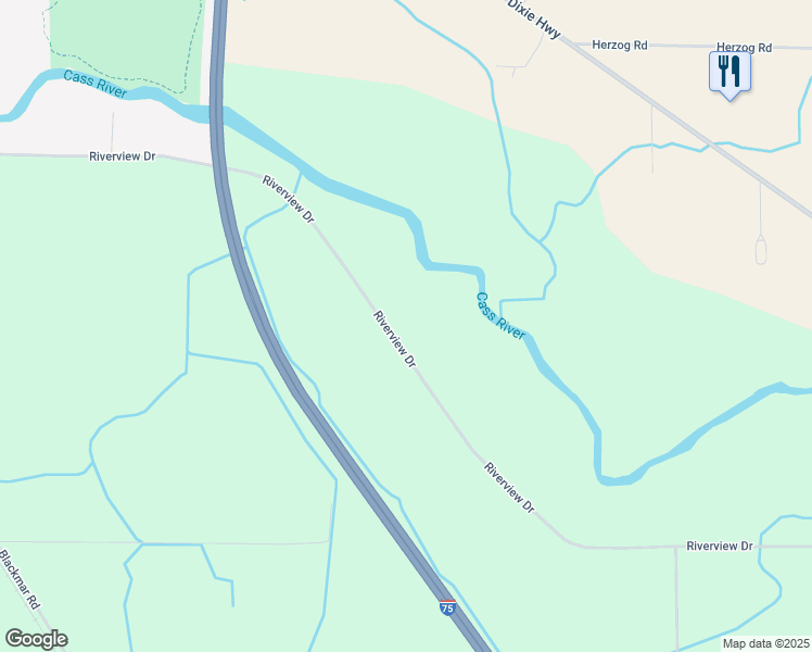 map of restaurants, bars, coffee shops, grocery stores, and more near 4935 Riverview Drive in Bridgeport Charter Township