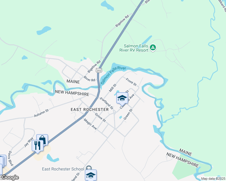 map of restaurants, bars, coffee shops, grocery stores, and more near 17 Mill Street in Rochester